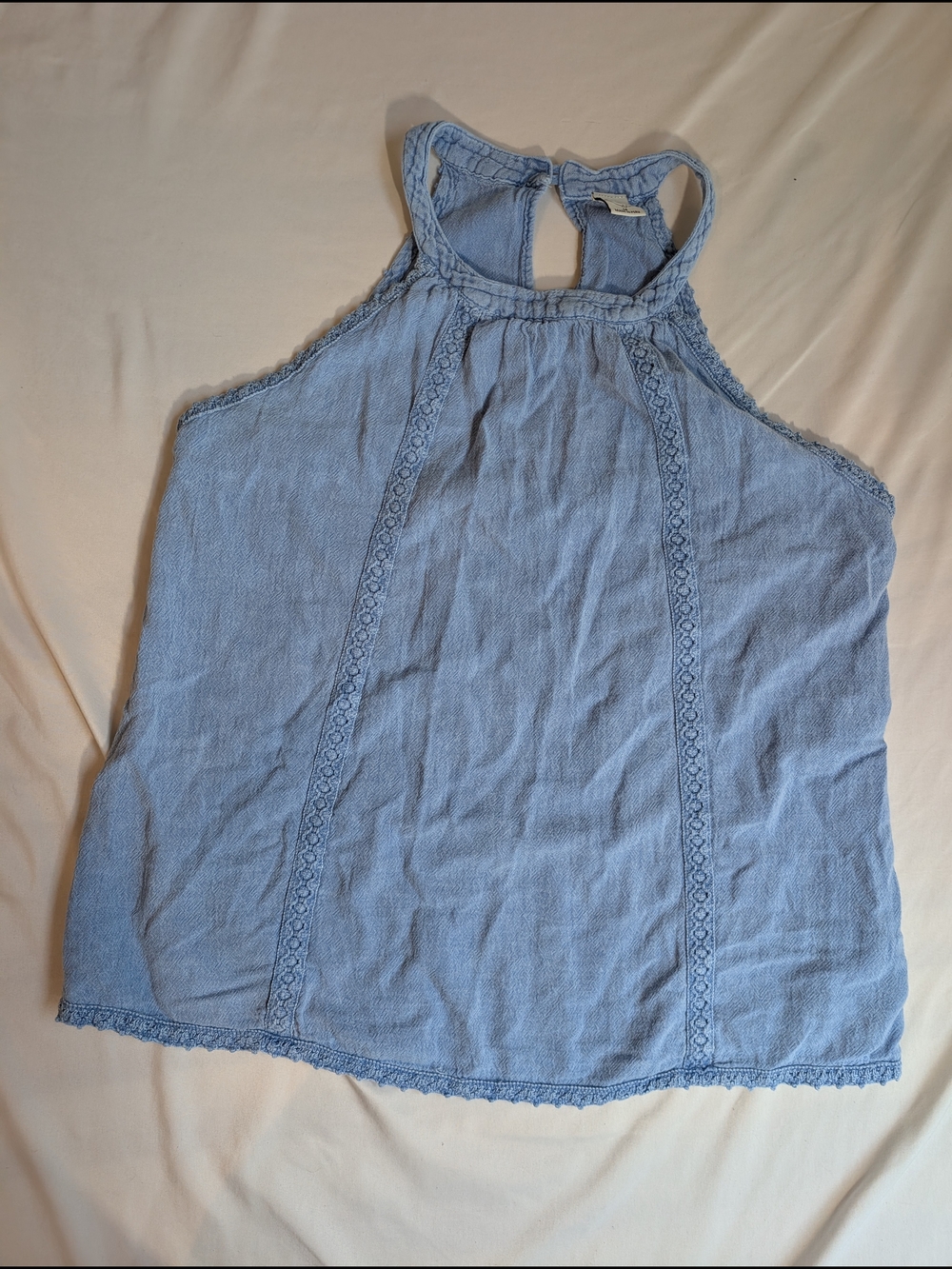 Blanco By Nature Light Blue Cotton Halter Tank Top